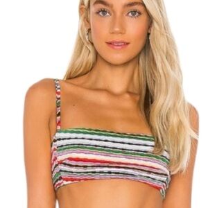 Montce Multicolor Striped Bikini with sarong. Never worn